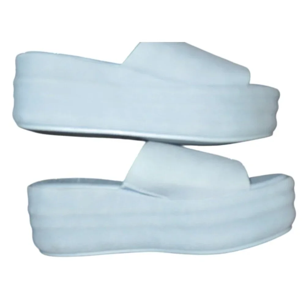 No Boundaries NOBO Pastel Blue Vegan Leather Platform Slides Sandals size 6 - Picture 7 of 9